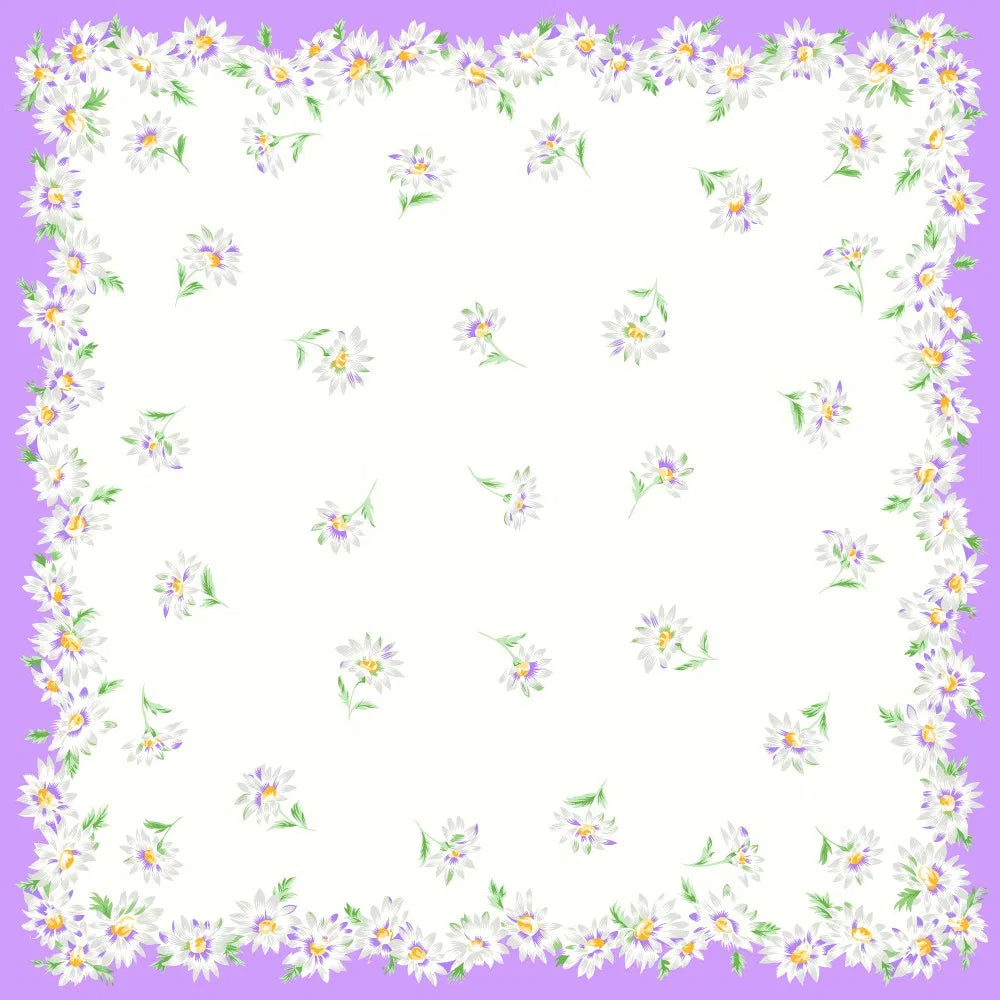 COLOMBO Fazzoletti donna fondo bianco stampati con fantasia di margherite