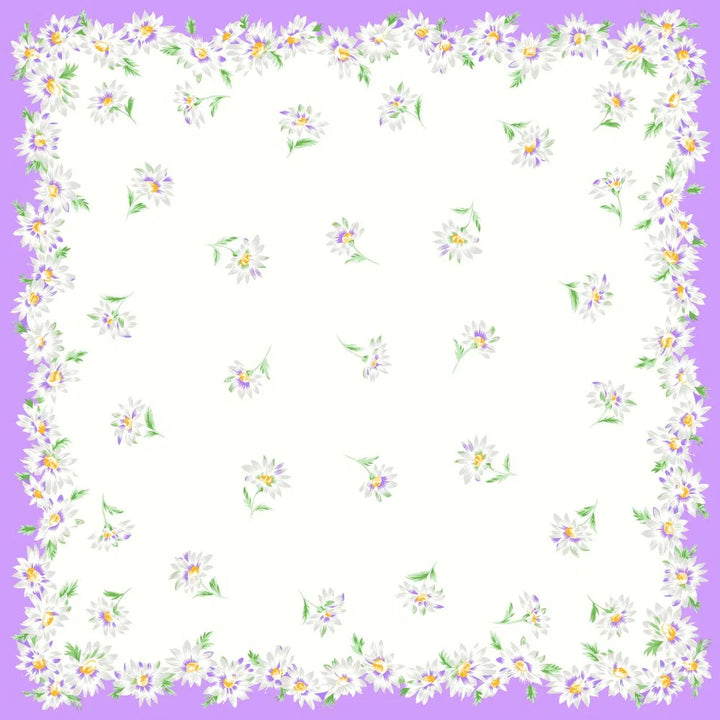 COLOMBO Fazzoletti donna fondo bianco stampati con fantasia di margherite