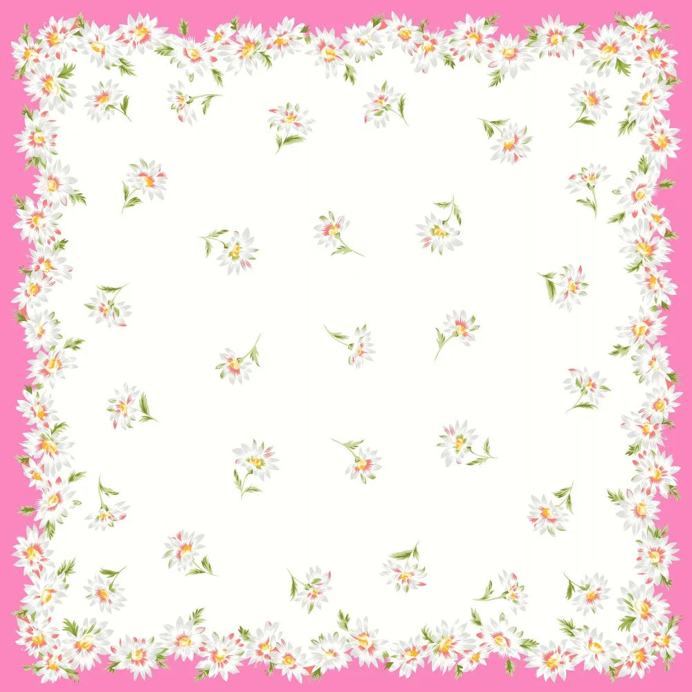 COLOMBO Fazzoletti donna fondo bianco stampati con fantasia di margherite