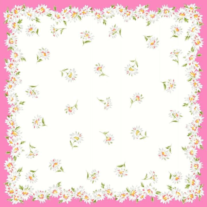 COLOMBO Fazzoletti donna fondo bianco stampati con fantasia di margherite