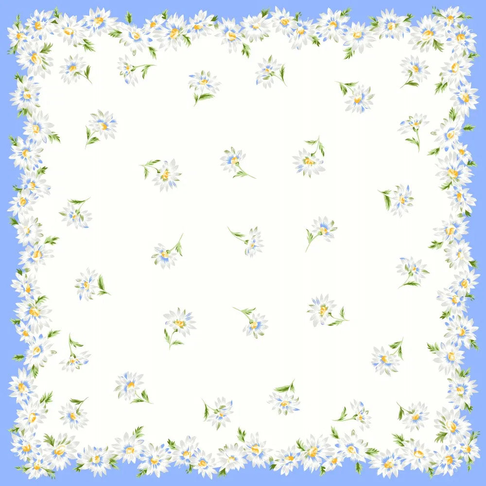 COLOMBO Fazzoletti donna fondo bianco stampati con fantasia di margherite