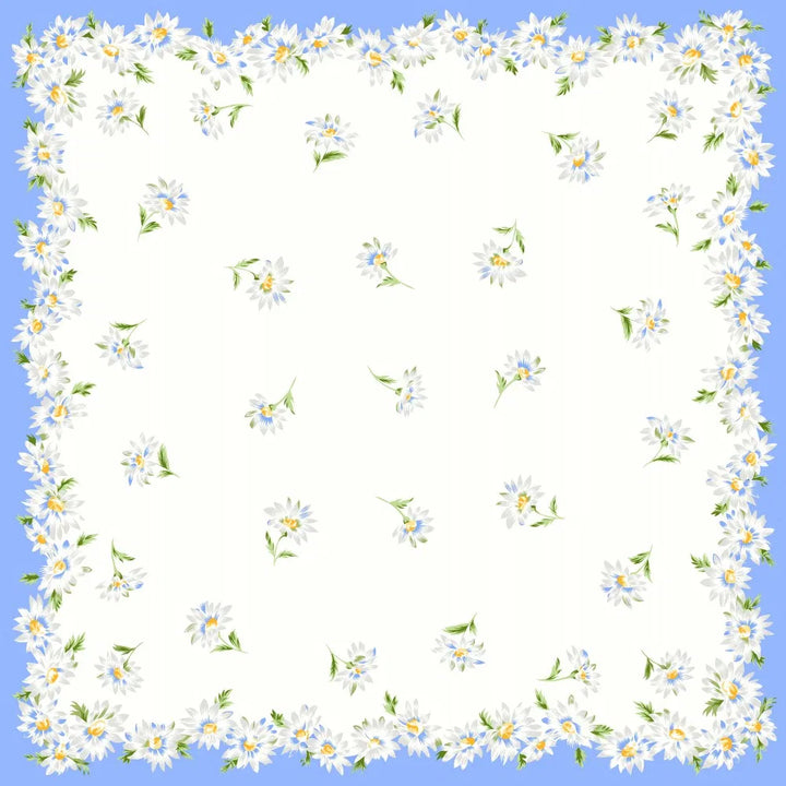 COLOMBO Fazzoletti donna fondo bianco stampati con fantasia di margherite